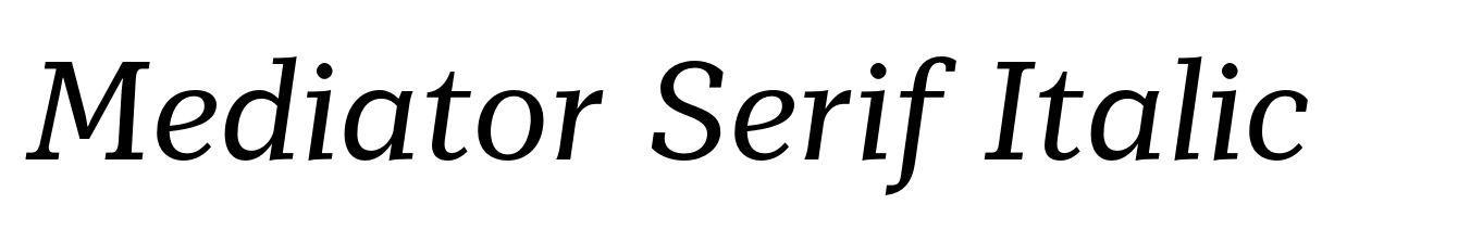 Mediator Serif Italic